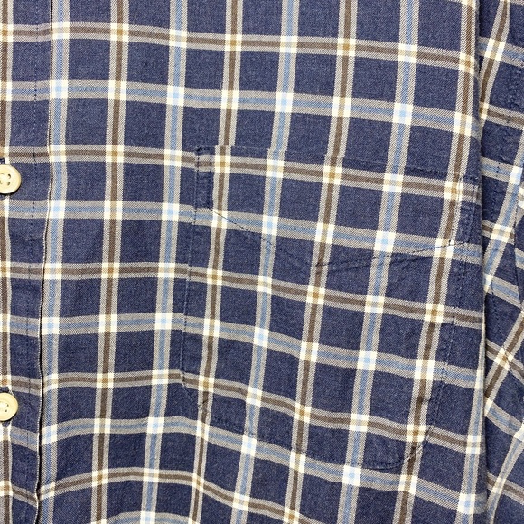Daniel Cremieux Plaid Poplin Navy Button Up Shirt - Picture 3 of 4